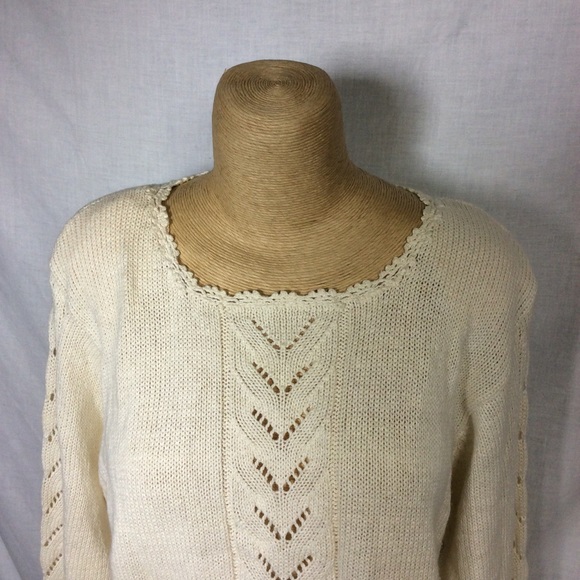 Hunters Run Women’s Cream VTG Sweater, Sz Small - Picture 4 of 13